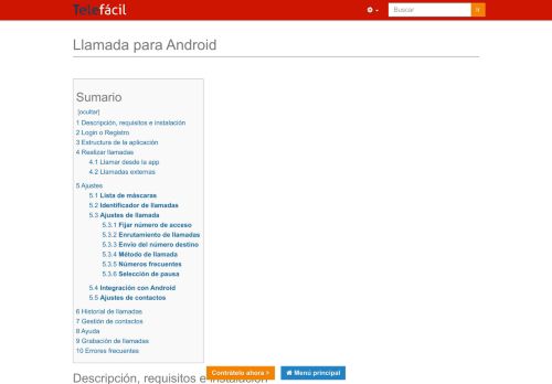 
                            8. Llamada para Android - App Llamada Telefacil. - Telefácil.