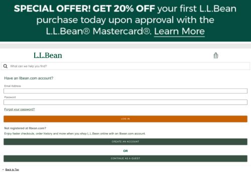 
                            7. L.L.Bean: Log In