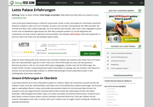 
                            2. lll▷Lotto Palace Betrug oder nicht? +++ Test auf Betrugstest.com