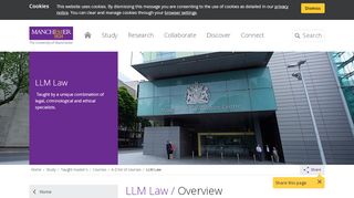 
                            9. LLM Law (2019 entry) | The University of Manchester