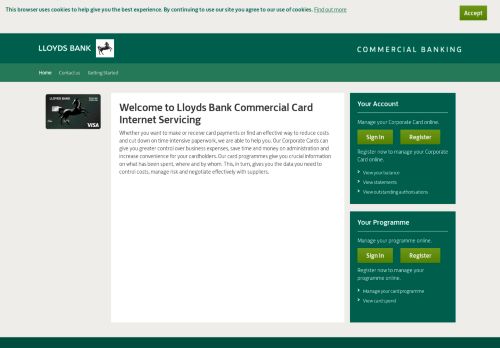 
                            9. Lloyds Bank Commercial Card Internet Servicing