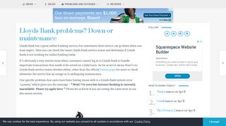 
                            4. Lloyds Bank problems? Down or maintenance, Feb 2019