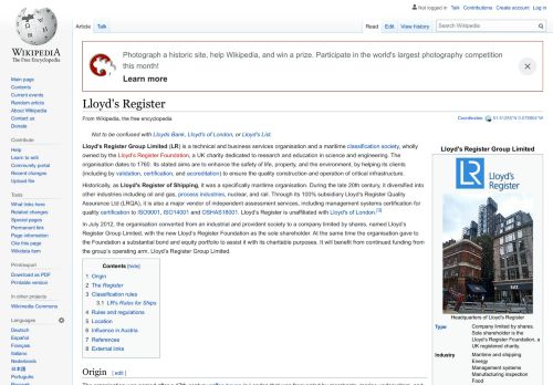 
                            7. Lloyd's Register — Wikipédia