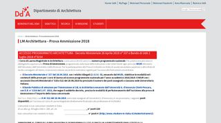 
                            11. LM Architettura - Prova Ammissione 2018 | Dipartimento di Architettura