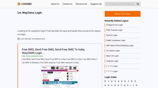 
                            5. Lm Way2sms Login