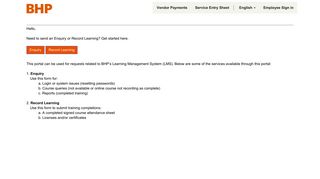 
                            5. LMS External · BHP Billiton Case Management