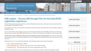 
                            11. LMS update – Access LMS through Citrix for best Epic@UNC ...