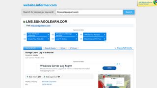 
                            10. lms.sunagolearn.com at WI. Sunago Learn: Log in to the site