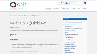 
                            13. LN Academic / QuickLaw | Ontario Colleges Library Service