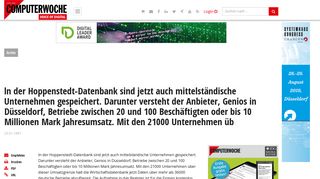 
                            7. ln der Hoppenstedt-Datenbank sind jetzt auch mittelständische ...