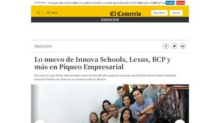 
                            5. Lo nuevo de Innova Schools, Lexus, BCP y más en Piqueo ...