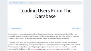 
                            9. Loading Users From The Database - CodeReviewVideos.com