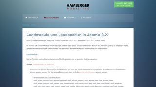 
                            4. Loadmodule und Loadposition in Joomla 3.X - Hamberger Marketing