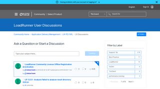 
                            8. LoadRunner User Discussions - Micro Focus Community