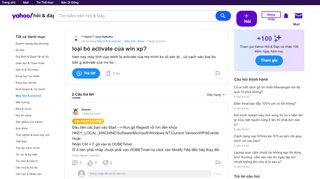 
                            7. loại bỏ activate cùa win xp? | Yahoo Hỏi & Đáp
