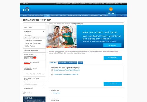 
                            4. Loan Against Property Interest Rate, Property Loan - Citibank India