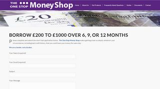 
                            4. Loan Application - The One Stop Money Shop