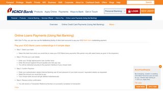
                            5. Loan Payment Online using Internet Banking - ICICI Bank Click to Pay