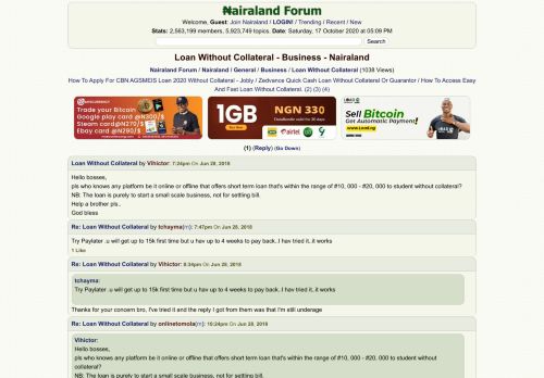 
                            13. Loan Without Collateral - Business - Nigeria - Nairaland Forum