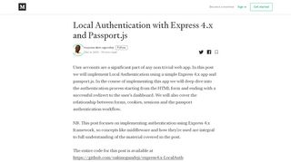 
                            7. Local Authentication with Express 4.x and Passport.js - Medium