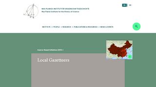 
                            8. Local Gazetteers | MPIWG
