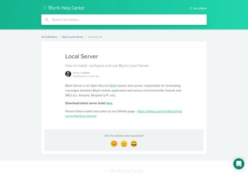 
                            2. Local Server | Blynk Help Center