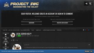 
                            3. local server help? - Local server - Project SWG - a Star Wars ...