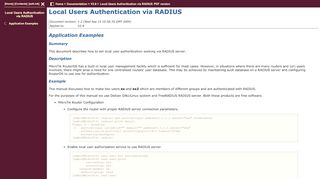 
                            1. Local Users Authentication via RADIUS - Mikrotik