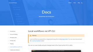 
                            13. Local workflows via VP-CLI · Docs · VersionPress