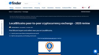 
                            13. LocalBitcoins.com review: exchange rates, fees, speed | finder.com