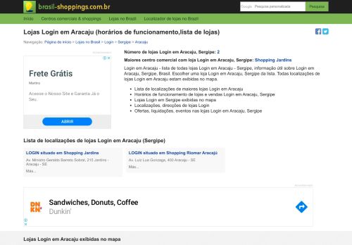 
                            2. Localizações de lojas Login em Aracaju - horários, contatos | Brasil ...