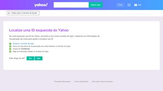 
                            3. Localize uma ID esquecida do Yahoo | Yahoo Ajuda - SLN3722