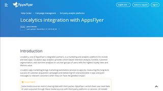 
                            12. Localytics Integration – Help Center - AppsFlyer support