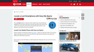 
                            8. Locate a Lost Smartphone with Sony My Xperia - Ccm.net