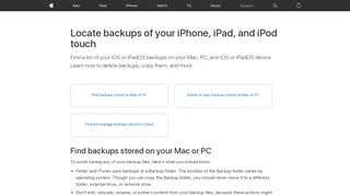 
                            2. Locate backups of your iPhone, iPad, and iPod touch - Apple Support