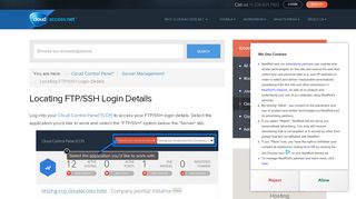 
                            6. Locating FTP/SSH Login Details - CloudAccess