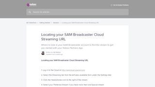 
                            13. Locating your SAM Broadcaster Cloud Streaming URL | Nobex ...