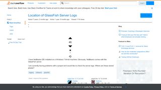 
                            5. Location of GlassFish Server Logs - Stack Overflow