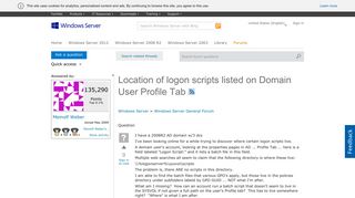 
                            1. Location of logon scripts listed on Domain User Profile Tab ...