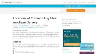 
                            7. Locations of Common Log Files on cPanel Servers | Liquid Web ...