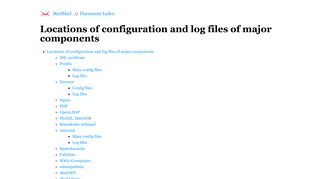 
                            5. Locations of configuration and log files of major components