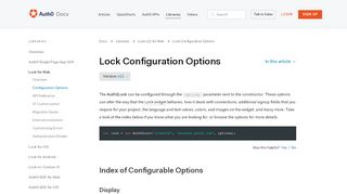 
                            8. Lock Configuration Options - Auth0