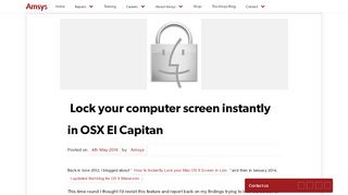 
                            7. Lock your computer screen instantly in OSX El Capitan - Amsys