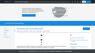 
                            3. locked out - Are these adb commands safe? - Android Enthusiasts ...