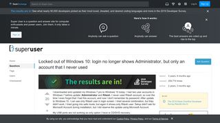 
                            13. Locked out of Windows 10: login no longer shows Administrator, but ...
