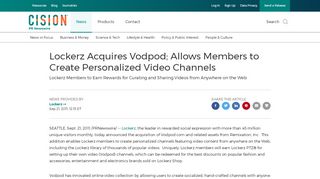 
                            13. Lockerz Acquires Vodpod; Allows Members to Create Personalized ...