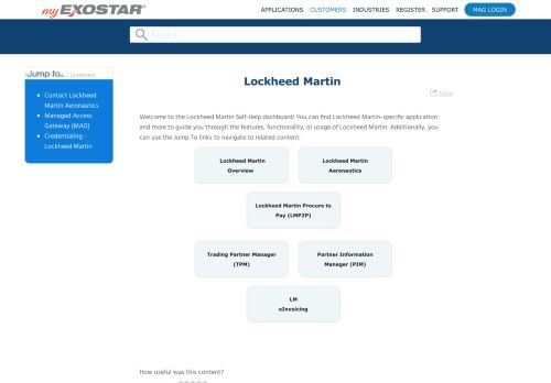 
                            11. Lockheed Martin - MyExostar