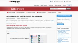 
                            7. Locking WordPress Admin Login with .htaccess Rules | InMotion Hosting