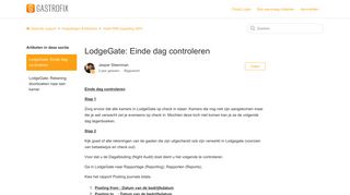
                            7. LodgeGate: Einde dag controleren – Gastrofix support
