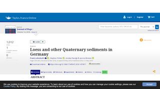 
                            8. Loess and other Quaternary sediments in Germany: Journal of Maps ...